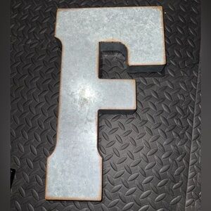 Metallic Letter F Wall Decor
